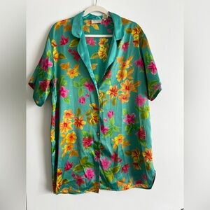 Victoria's Secret Teal and Floral Blouse